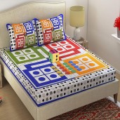 https://www.saleforonline.com/ Fabture Cotton Ludo Double Bedsheet with Dice