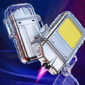 https://www.saleforonline.com/ Waterproof Rechargeable Electric ARC Plasma Lighter with Flashlight
